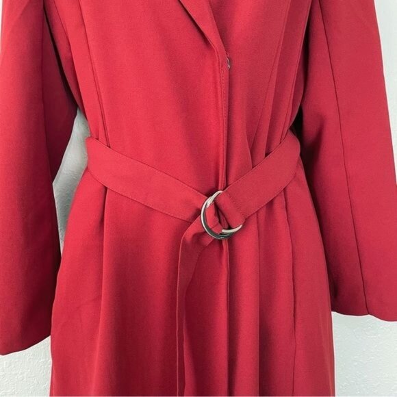 H&M deep red jacket dress waist belt S - Picture 6 of 15